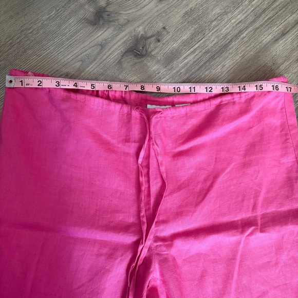 Sutton Studio 100% Linen Capris Sz S Pink Drawstring Bloomingdales Easter Spring - Picture 6 of 7